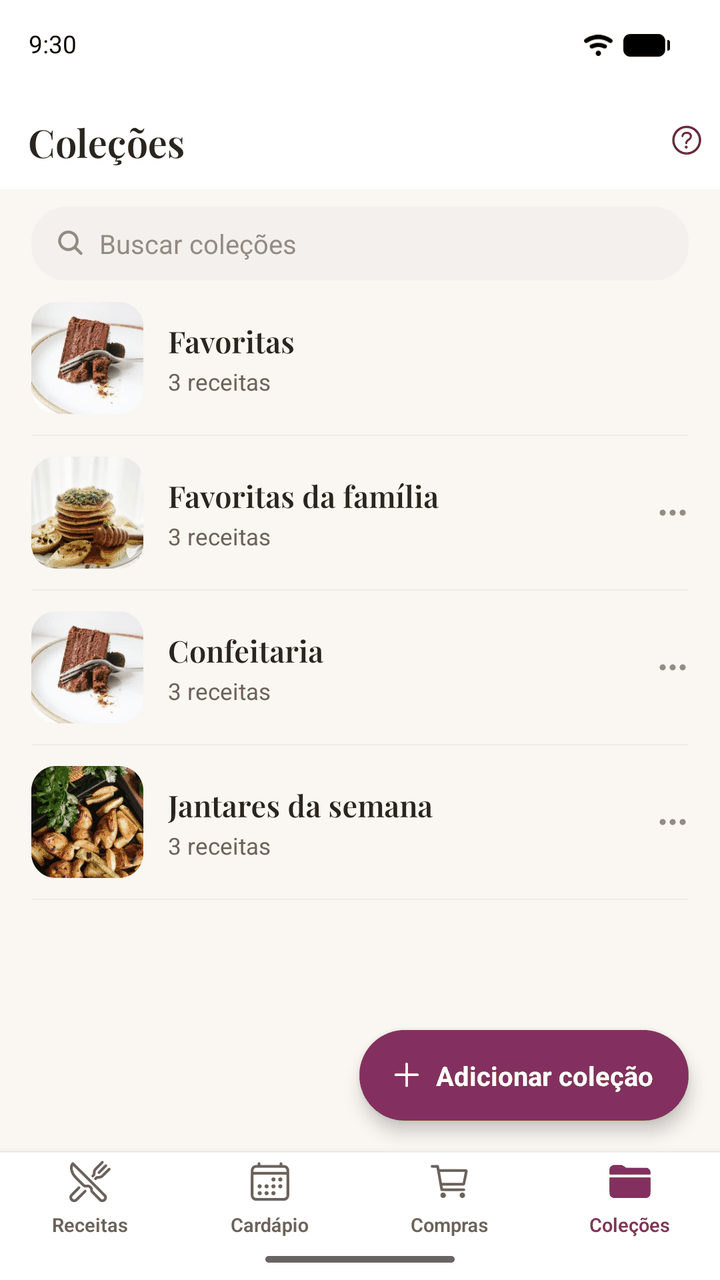 Coleções de receitas