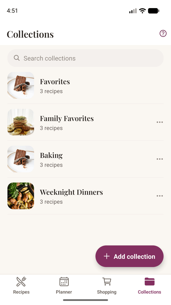 Collections of recipes